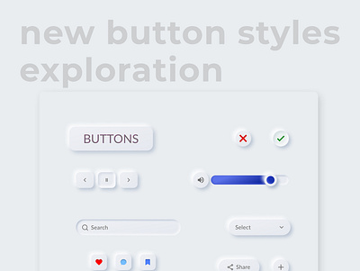 New Button Styles Exploration 3d blue button design design figma minimal neumorphic design style exploration ui userinterface