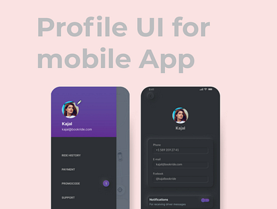 Progile UI for mobile App app design branding design minimal mobile app neumorphic design profile ui uidesign user experience userinterface