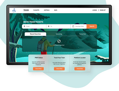 Redesign - IRCTC Website flatdesign homepage illustration user experience userinterface webdesign website design