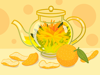 Tea time art artwork color flat illustration procreate