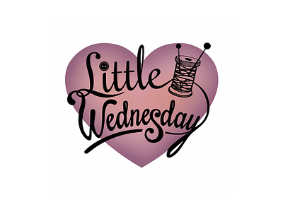 Logo for Hand Made Store "Little Wednesday" button heart lettering lettering art lettering logo logo logo design logodesign logotype
