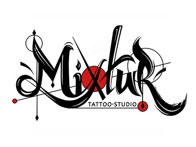 logo for tattoo studio "MIXTUR" design design art geometry lettering lettering art lettering logo logo logo design logotype