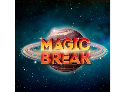 Logo for "MAGIC BREAK" 3d letters 3dlogo 3dlogoanimation cosmos design logo illustration art illustration logo lettering planet saturn saturns rings space space logo stars volume logo