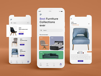 Uniqfur Furniture App adobe xd app branding clean furniture app ui minimal ui ui design uiux
