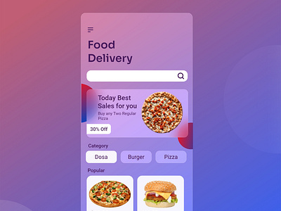 Glassmorphism Food App UI