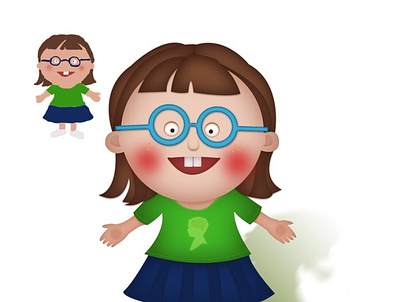 Girl bespectacled character creature girl glasses illustration people