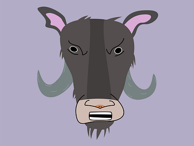 Musk animal character horns illustration musk musk ox rage