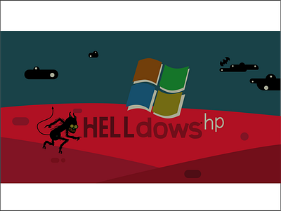 HeLLdows hp bat character creature demon hell hp illustration logo windows windows hp