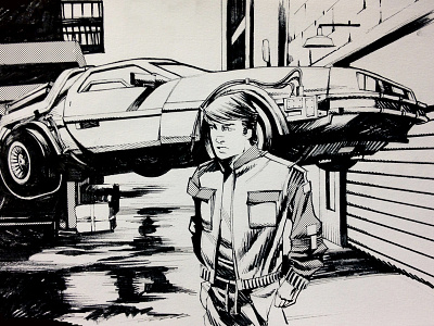 Inktober—Back to the Future back to the future drawing ink inktober