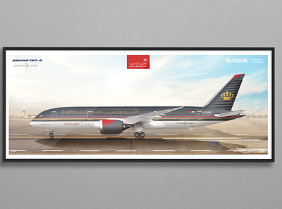 B-787 | Royal Jordanian Airlines | JY-BAB 787 airport amman aviation avilove avilove.art boeing dreamliner illustration jordan jy bab mohdnourshahen rj