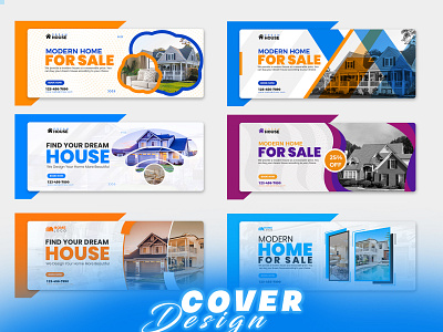 Real estate cover design ads animation branding colorfull background cover cover design creative design graphic design illustration logo motion graphics real estate social media design ui