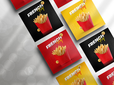 French Fry Social Media Post Design ads colorfull background creative design food graphic design post design social media social media design