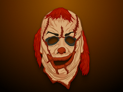 Scary Clown Mask artwork clown clown mask halloween horror illustration ios pimpapic sticker vector zombie
