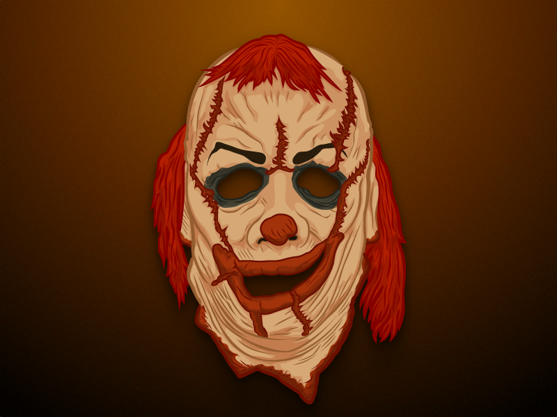 Scary Clown Mask clown mask horror artwork vector illustration ios pimpapic sticker zombie clown halloween