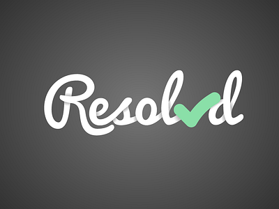 Resolvd Logo app check designer developer hand lettering logo product resolvd startup task manager web wordmark