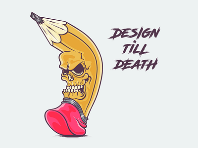 Design Till Death art artwork death drawing illustration pencil skeleton skull vector