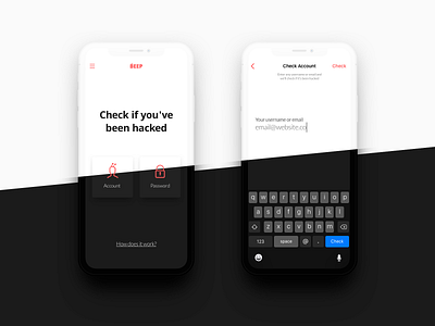 Beep App Dark Mode UI Design