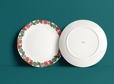 Dinner Plate Illustration branding design floral graphicdesign illustration