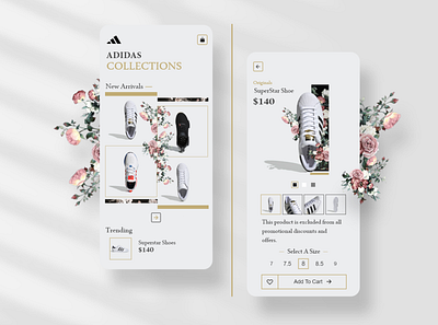 Adidas App adobexd flowers uiux