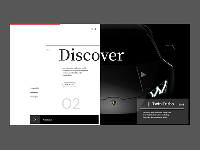 Discover New Cars Landing Page branding design icon minimal typography ui web website