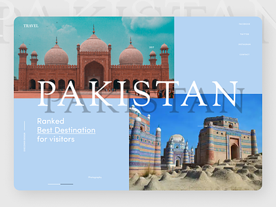 Explore Pakistan Landing Page design minimal typography ui ux web website