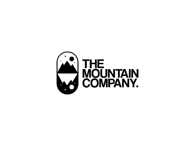 Negative Space Capsule Mountain Logo