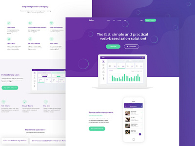 Landing page design spiky salon