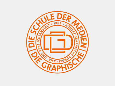 DieGraphische Monogram Badge Logo (Final) badge design graphic design highschool icon logo monogram typography vintage