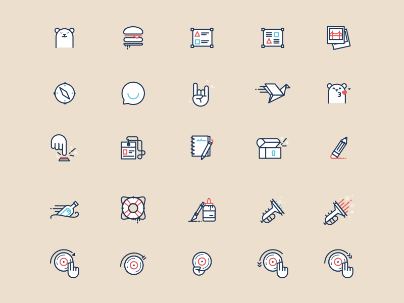 Icon set designed in Figma