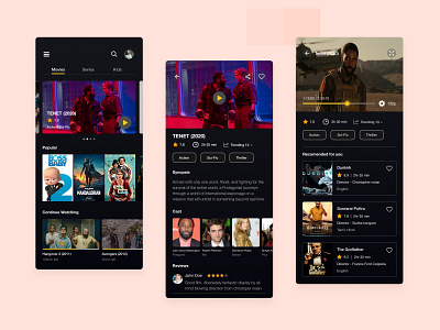 Movie streaming App concept app dark ui design movie movie app productdesign streaming app ui
