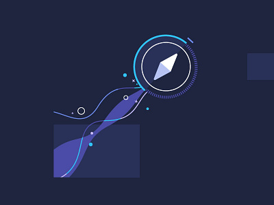 Setting direction compass illustration navigation