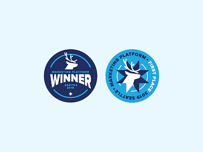 Winner Winner badge caribou design illustration sticker