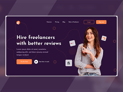 Freelancer Home Page UI branding freelancer hireme home page home screen homepage homepage design landing page design landingpage portfolio portfolio design portfolio site service design ui ux ui design uidesign uiux web design webdesign website design