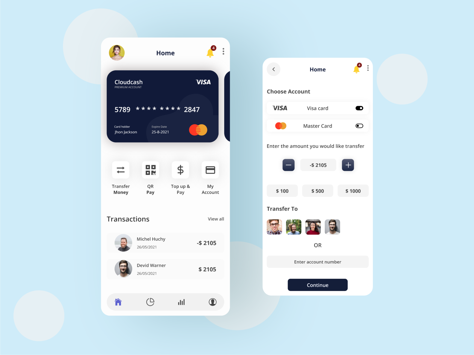 Banking Mobile app by Manjurul Hasan Shuvo on Dribbble