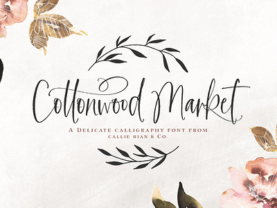 Cottonwood Market Calligraphy Typeface calligraphy farmhouse font hand drawn handmade handmadefont modern calligraphy modern calligraphy font rustic typeface