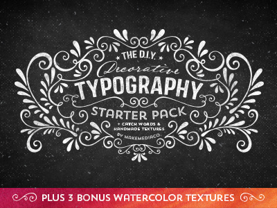 DIY Decorative Typography Pack handdrawn illustration lettering sketch typography vectors