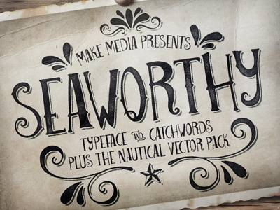 Seaworthy Typeface & Nautical Vector Pack elements font hand drawn nautical ocean ornaments sea typeface typography vectors