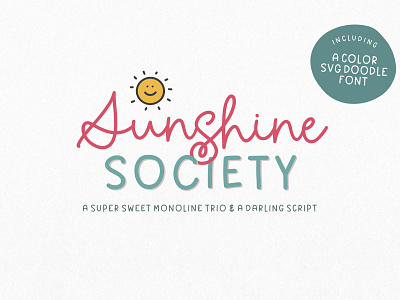 The Sunshine Society Monoline Font Duo font font duo fonts monoline font sweet font