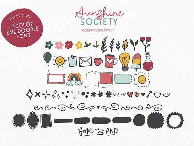 Sunshine Society Color SVG Font color font dingbat font doodle font doodles fun font svg font