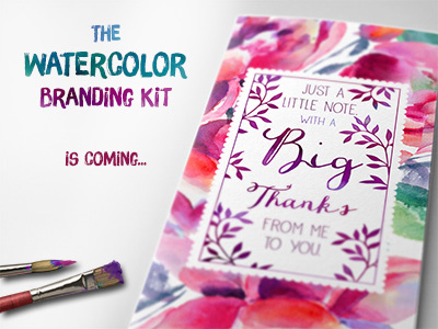 The Watercolor Branding Kit hand drawn illustrated paint watercolor
