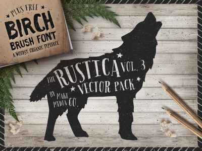 Rustica Pack Vol. 3 arrow brush font illustration outdoors rustic typeface vectors wilderness woodsy