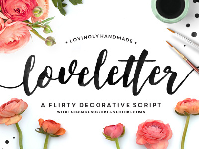 Loveletter Script + Vectors brush font calligraphy font hand drawn hand lettering handmade font lettering modern calligraphy type typeface