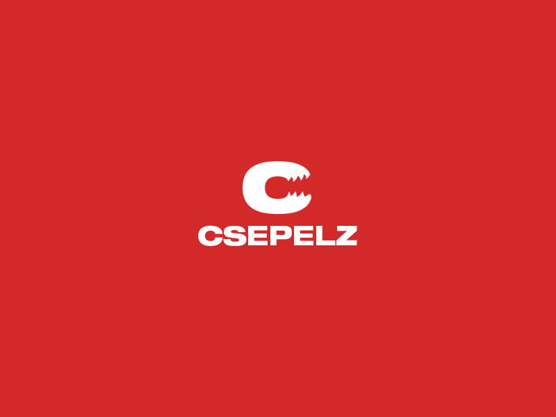 Csepelz branding classic company design fangs font jaws logo logotype minimalism novosibirsk onlyfuckingdesign red russia siberia teeth white