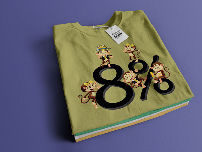 8% five monkeys T-shirt design art branding graphic design icon illustration logo minimal texture tshirt design tshirts typography vector