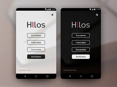 Hilos app dark light organization outdated productivity app university project