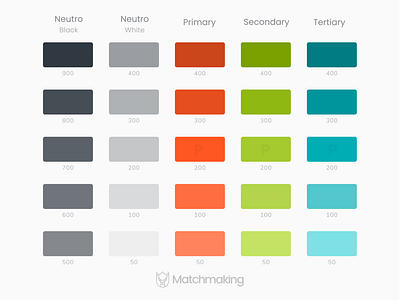Matchmaking's Desing System | Colors aqua brand color dark desing system fundations green light orange sport