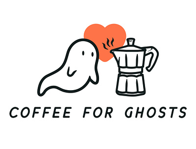 Coffee for Ghosts branding branding agency coffe coffee shop creative agency design drawing ghost icon illustration illustrator logo logo design logos thick lines vector vector art vector illustration vectorart vectors