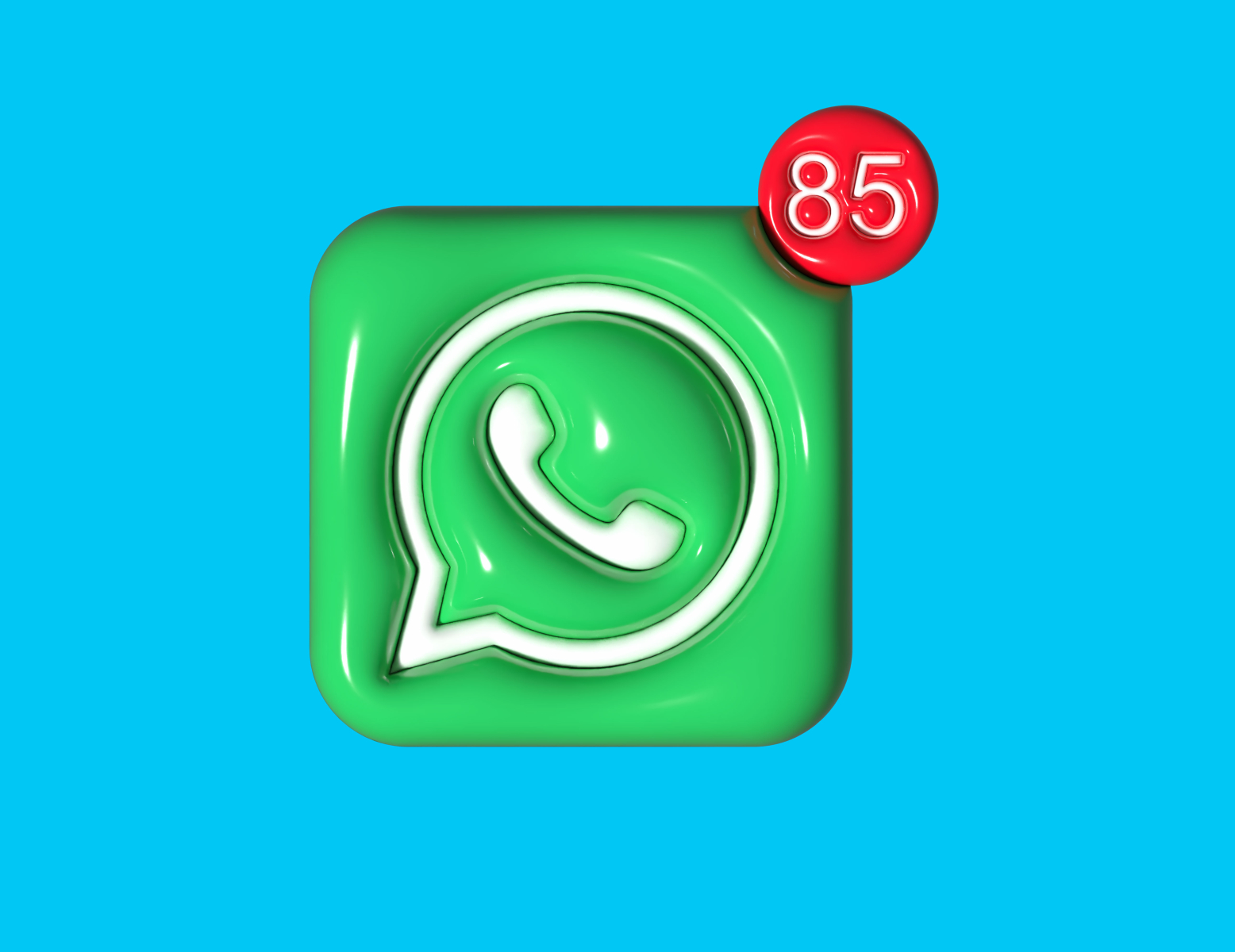 Premium PSD | 3d rendering of whatsapp logo isolated