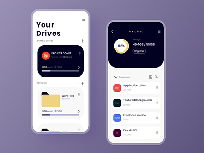 Cloud Storage app adobe xd app design app ui clean design cloud cloud app cloud storage creative design product design productivity app storage app ui ui kit
