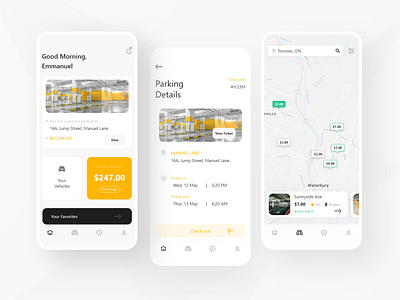 Parking Space Finder App UI adobe xd app ui clean clean design creative design interaction design park parking parking app parking lot parking space product design ui ui kit ui ux